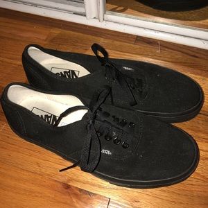 Black on black vans size 9.5